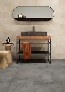 Background tile, Effect concrete, Color grey, Unglazed porcelain stoneware, 80x80 cm, Finish antislip