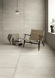 Grundflise, Effekt beton, Farve grå, Uglaseret porcelænsstentøj, 60x120 cm, Overflade skridsikker