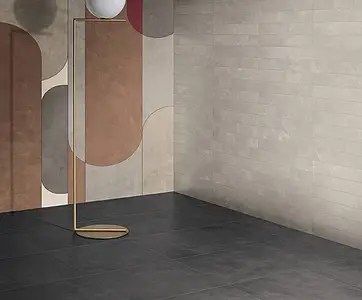 Bakgrundskakel, Textur harts,betong, Färg flerfärgade, Oglaserad granitkeramik, 120x278 cm, Yta matt