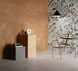 Basistegels, Effect terracotta-look, Kleur beige, Ongeglazuurd porseleinen steengoed, 40x80 cm, Oppervlak Satijn