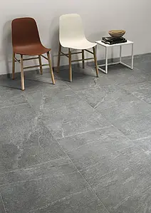 Carrelage, Effet pierre, Teinte grise, Grès cérame non-émaillé, 60x120 cm, Surface mate
