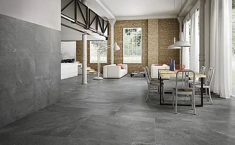 Background tile, Effect stone, Color grey, Unglazed porcelain stoneware, 120x120 cm, Finish matte