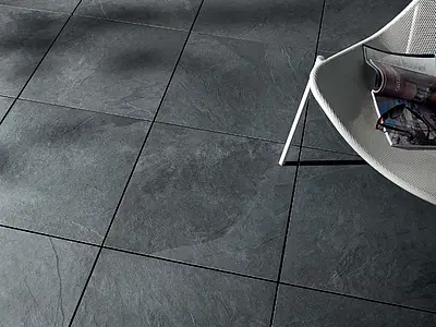 Optik beton, Farbe schwarze, Hintergrundfliesen, Unglasiertes Feinsteinzeug, 60x60 cm, Oberfläche matte