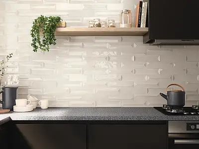 Background tile, Color beige, Ceramics, 7.5x30 cm, Finish glossy