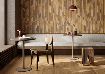 Background tile, Effect wood, Color brown, Glazed porcelain stoneware, 20x120 cm, Finish antislip