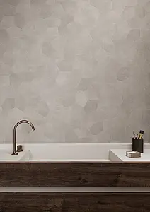 Mosaic tile, Effect concrete, Color white, Glazed porcelain stoneware, 28x30 cm, Finish antislip