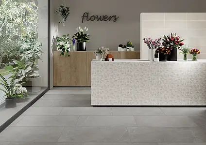 Background tile, Effect other stones, Color white, Ceramics, 25x75 cm, Finish matte