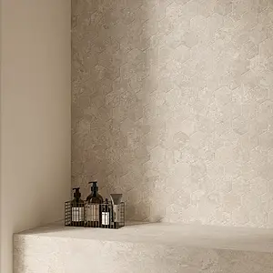 Mosaic tile, Effect other stones, Color beige, Glazed porcelain stoneware, 30x30 cm, Finish antislip