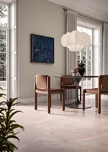 Grundflise, Effekt anden marmor, Farve lyserød, Glaseret porcelænsstentøj, 120x120 cm, Overflade Sleben