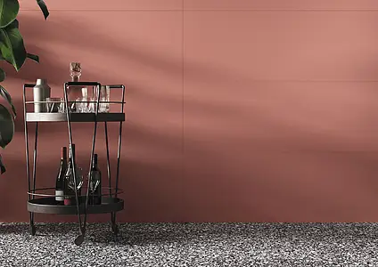 Grundflise, Effekt ensfarvet, Farve rød, Glaseret porcelænsstentøj, 40x120 cm, Overflade mat
