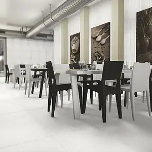 Grundflise, Effekt beton, Farve grå,hvid, Glaseret porcelænsstentøj, 60x120 cm, Overflade mat