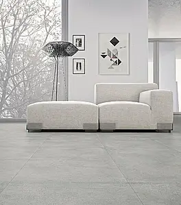 Grundflise, Effekt beton, Farve grå, Glaseret porcelænsstentøj, 60x120 cm, Overflade mat