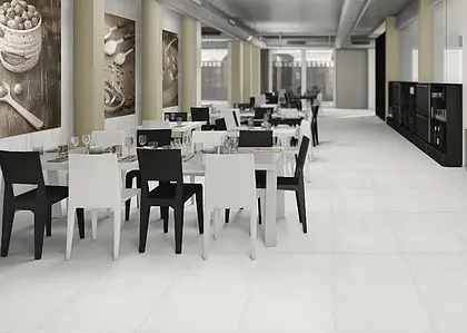 Grundflise, Effekt beton, Farve grå,hvid, Glaseret porcelænsstentøj, 60x120 cm, Overflade mat