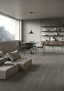 Background tile, Effect wood, Color black, Glazed porcelain stoneware, 20x120 cm, Finish antislip