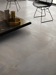 Bakgrunnsflis, Effekt metall, Farge grå, Glasert porselenssteintøy, 120x120 cm, Overflate matt