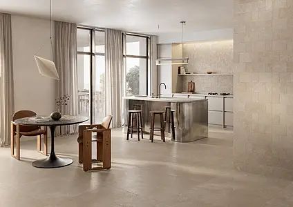 Background tile, Effect other stones, Color beige, Glazed porcelain stoneware, 90x90 cm, Finish antislip