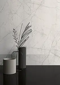 Background tile, Effect stone,statuario, Color white, Glazed porcelain stoneware, 59x118 cm, Finish polished