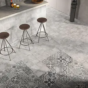 Background tile, Effect concrete, Color grey, Glazed porcelain stoneware, 20x20 cm, Finish matte