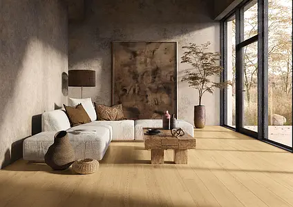 Background tile, Effect wood, Color beige, Unglazed porcelain stoneware, 20x120 cm, Finish matte