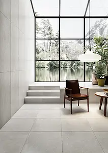Background tile, Effect concrete, Color white, Unglazed porcelain stoneware, 45x90 cm, Finish matte