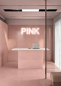 Hintergrundfliesen, Optik beton, Farbe rosa, Unglasiertes Feinsteinzeug, 90x180 cm, Oberfläche matte