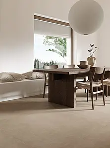 Basistegels, Look terracotta-look, Kleur beige, Ongeglazuurd porseleinen steengoed, 120x120 cm, Oppervlak antislip