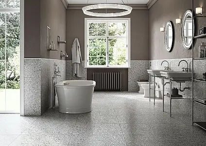 Background tile, Effect terrazzo, Color grey, Glazed porcelain stoneware, 37.5x75.5 cm, Finish antislip