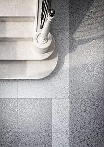 Effekt terrazzo, Farve grå, Grundflise, Glaseret porcelænsstentøj, 60x60 cm, Overflade skridsikker