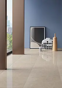 Bakgrunnsflis, Effekt konkret, Farge beige, Uglasert porselenssteintøy, 60x120 cm, Overflate polert