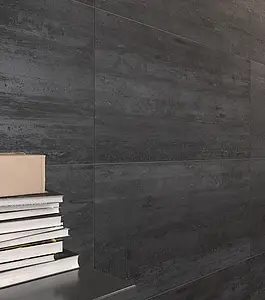 Bakgrundskakel, Textur trä,betong, Färg svart, Oglaserad granitkeramik, 40x80 cm, Yta halksäker
