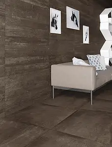 Background tile, Effect wood,concrete, Color brown, Unglazed porcelain stoneware, 40x80 cm, Finish antislip