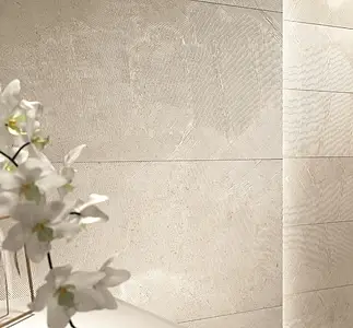 Grundflise, Effekt beton, Farve beige,hvid, Uglaseret porcelænsstentøj, 60x120 cm, Overflade skridsikker