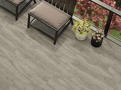 Background tile, Effect wood, Color grey, Unglazed porcelain stoneware, 40x120 cm, Finish antislip