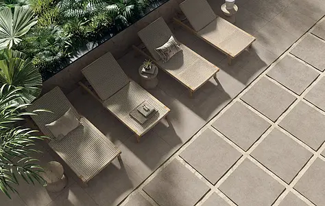Background tile, Effect concrete, Color grey, Unglazed porcelain stoneware, 100x100 cm, Finish antislip