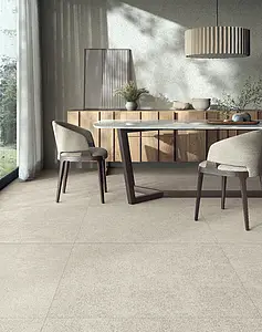 Background tile, Effect concrete, Color beige,white, Unglazed porcelain stoneware, 100x100 cm, Finish antislip