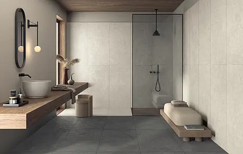 Background tile, Effect concrete, Color beige,white, Unglazed porcelain stoneware, 60x120 cm, Finish antislip