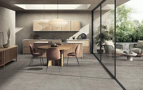 Background tile, Effect concrete, Color grey, Unglazed porcelain stoneware, 100x100 cm, Finish antislip