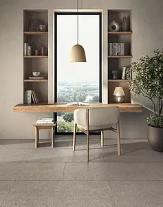 Background tile, Effect concrete, Color grey, Unglazed porcelain stoneware, 60x120 cm, Finish antislip