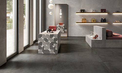 Blend Porcelain Tiles produced by Century Ceramica, Style patchwork, Metal, concrete effect
