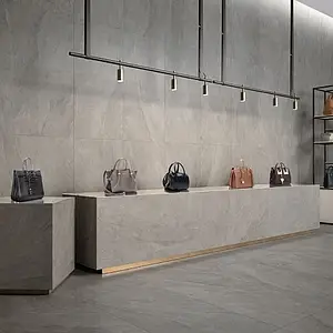 Background tile, Effect stone,limestone, Color grey, Unglazed porcelain stoneware, 60x120 cm, Finish antislip
