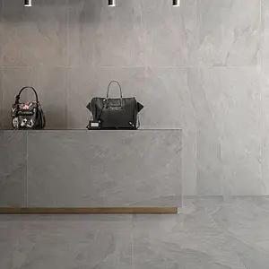 Background tile, Effect stone,limestone, Color grey, Unglazed porcelain stoneware, 60x120 cm, Finish antislip
