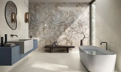 Background tile, Effect other stones, Color beige,white, Glazed porcelain stoneware, 60x120 cm, Finish antislip