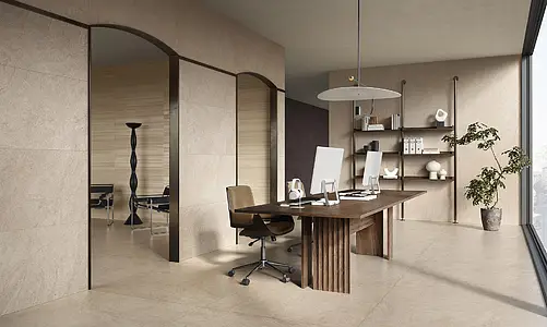 Carrelage, Effet autres types de pierre, Teinte beige, Grès cérame émaillé, 60x120 cm, Surface antidérapante