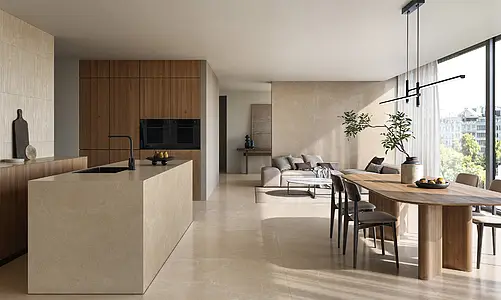 Background tile, Effect other stones, Color beige, Glazed porcelain stoneware, 120x120 cm, Finish semi-polished