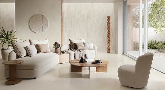 Background tile, Effect other stones, Color beige,white, Glazed porcelain stoneware, 120x120 cm, Finish semi-polished