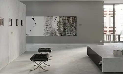 Bakgrunnsflis, Effekt metall, Farge grå, Glasert porselenssteintøy, 120x120 cm, Overflate matt