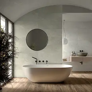 Background tile, Effect other stones, Color white, Glazed porcelain stoneware, 30x90 cm, Finish matte