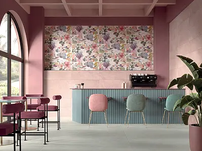 Background tile, Effect other stones, Color pink, Glazed porcelain stoneware, 30x90 cm, Finish matte