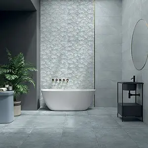 Mosaic effect tiles, Effect other stones, Color grey, Glazed porcelain stoneware, 30x90 cm, Finish matte