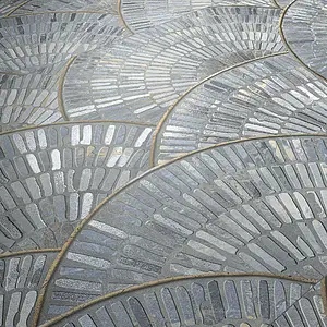 Mosaic effect tiles, Effect other stones, Color grey, Glazed porcelain stoneware, 30x90 cm, Finish matte